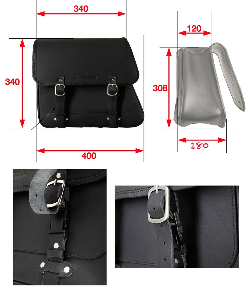 Produktbild: Satteltasche "Boston" 20 Liter (links) mit Halter