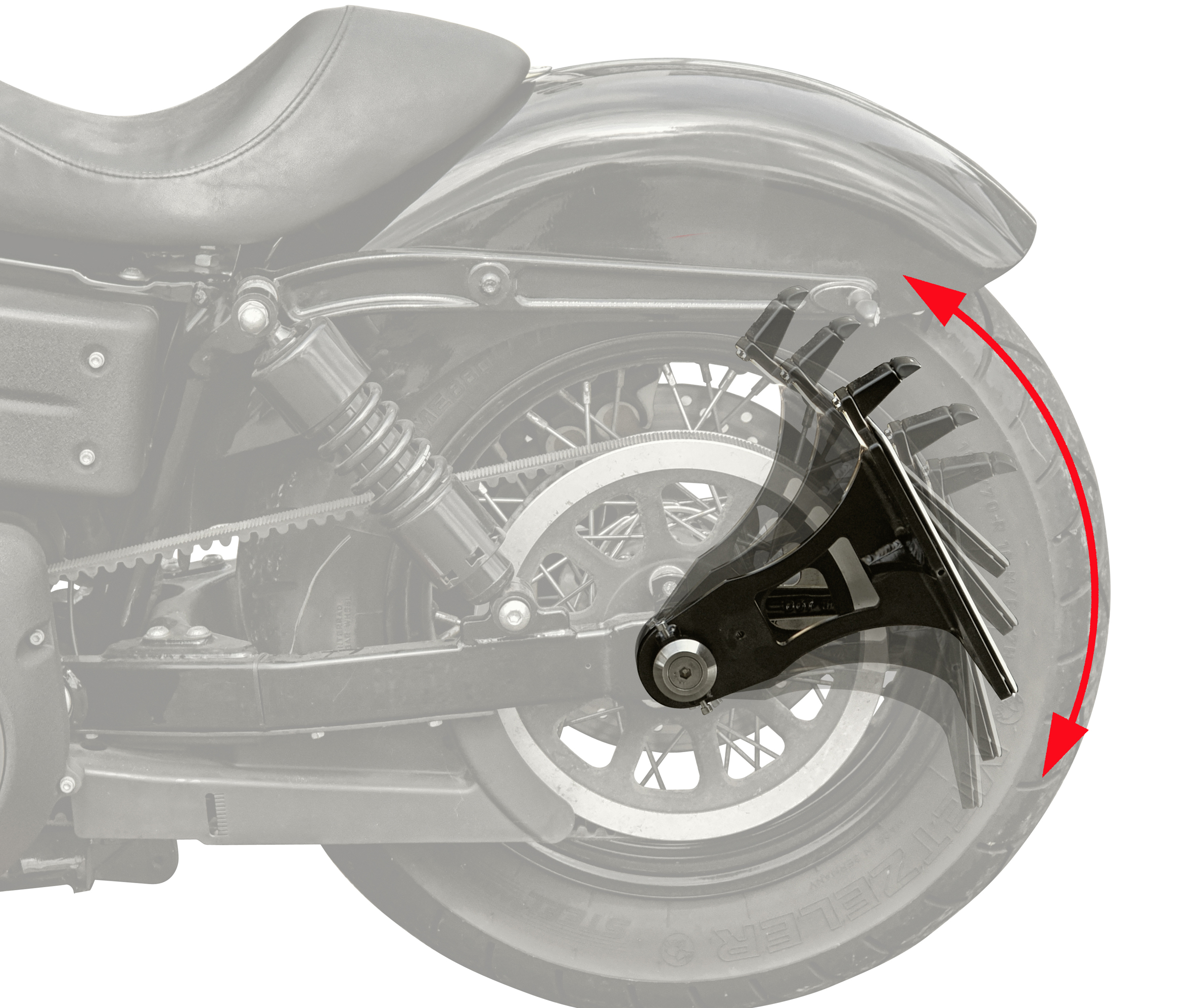 Harley Davidson Softail Kennzeichenhalter seitlich mit Komplett-Beleuchtung 